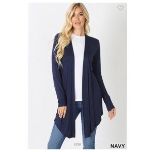Navy Cardigan By Zenana Outfitters
